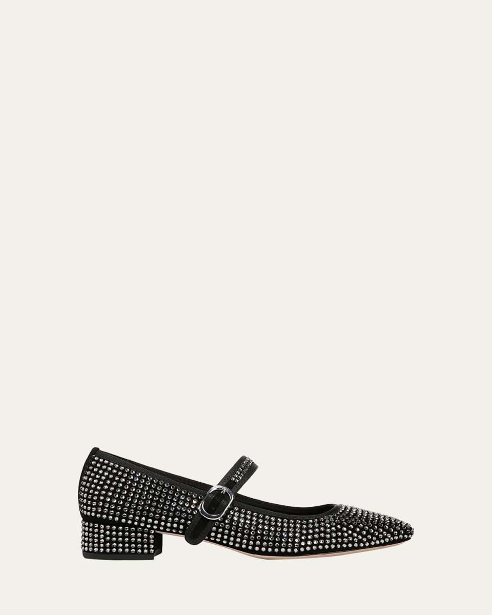 Cade Crystal-Embellished Mary Jane Ballerina Pumps